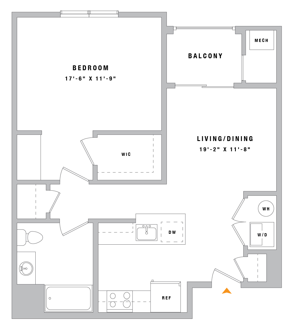 1B1 floor plan